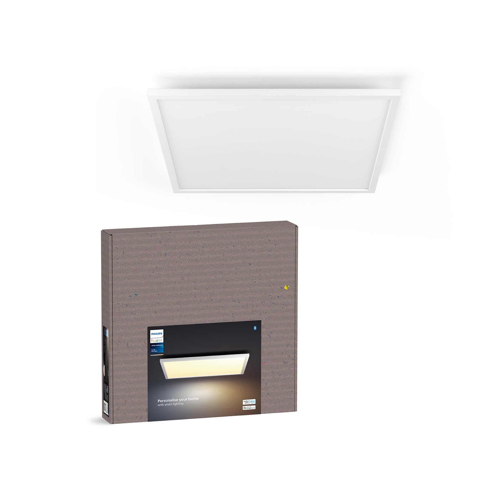 Montert LED takpanel White Ambiance Aurelle 60x60 cm dimbar hvit Philips Hue i rom