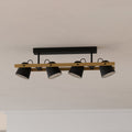 LED takspot 4-lys Hornwood-Z svart tre dimbar RGB CCT front