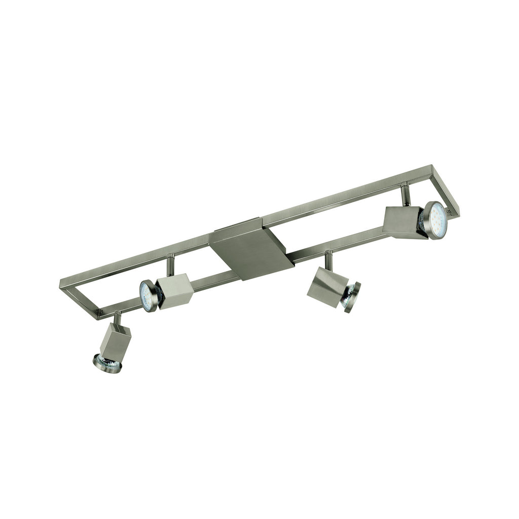Montert LED takspot 4-lys matt nikkel GU10 70 cm justerbar EGLO i rom