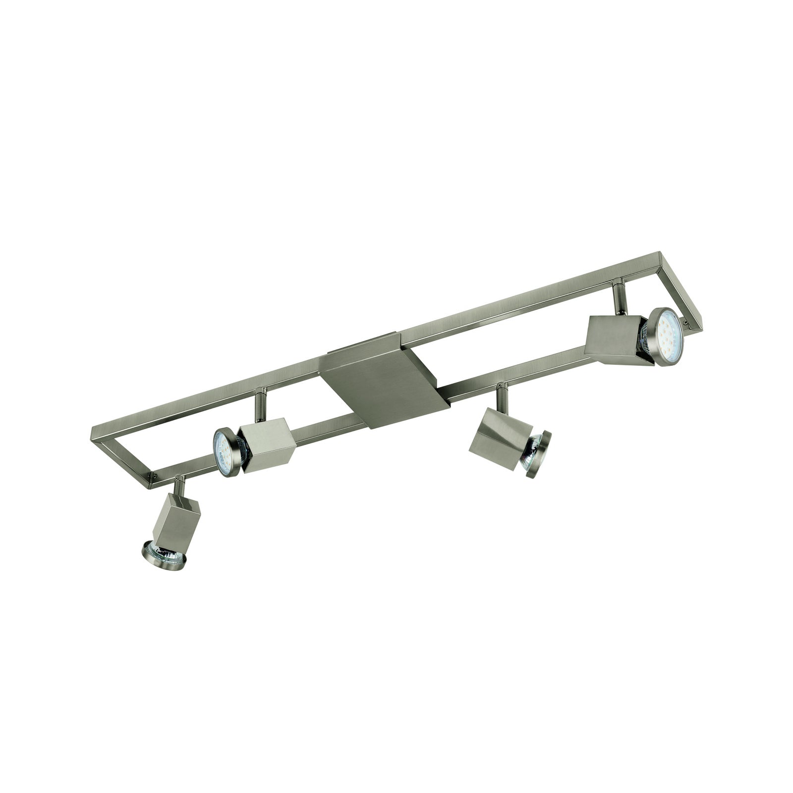 Montert LED takspot 4-lys matt nikkel GU10 70 cm justerbar EGLO i rom