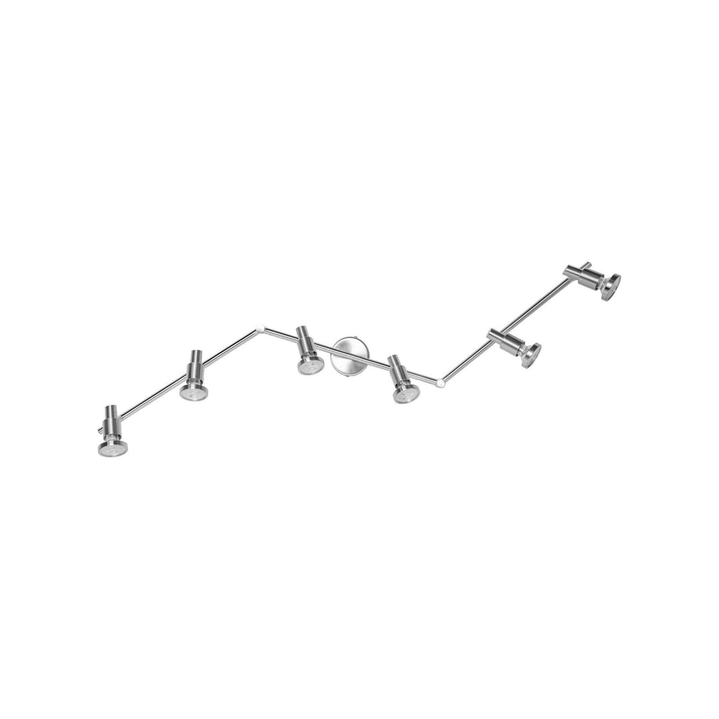 LED takspot 6-lys sølv aluminium GU10 2700K OSRAM forfra