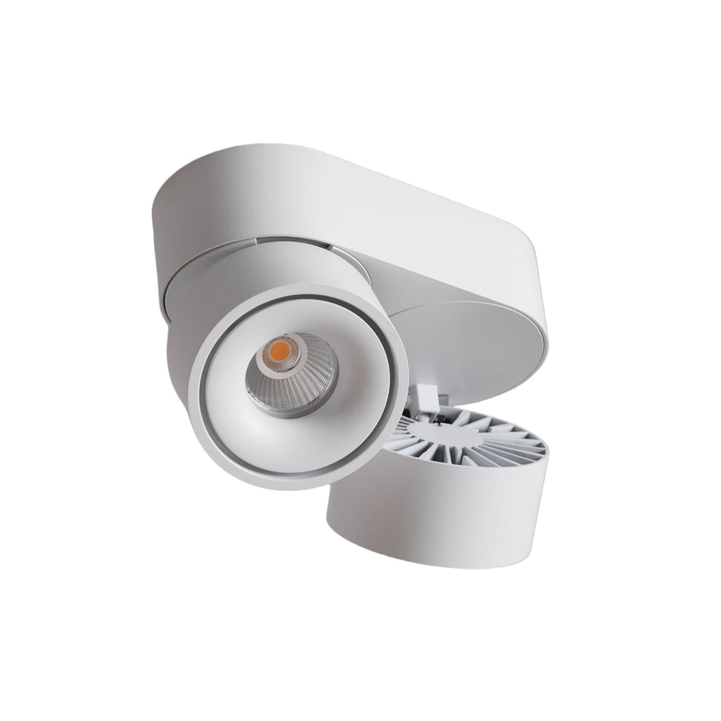 LED takspot Aim 2-lys dimbar hvit aluminium 26W forfra