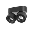LED takspot Aim 2-lys dimbar svart aluminium forfra