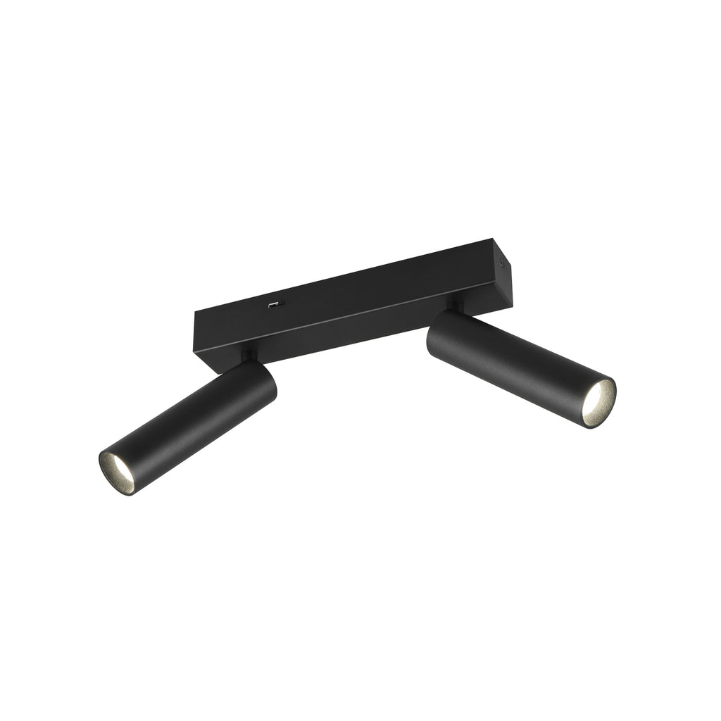 LED takspot Ambala 2-lys svart CCT dimbar metall bakside