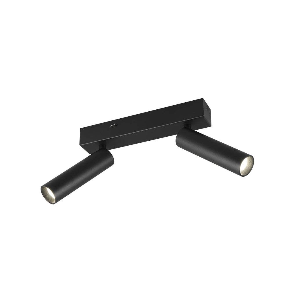 LED takspot Ambala 2-lys svart CCT dimbar metall bakside