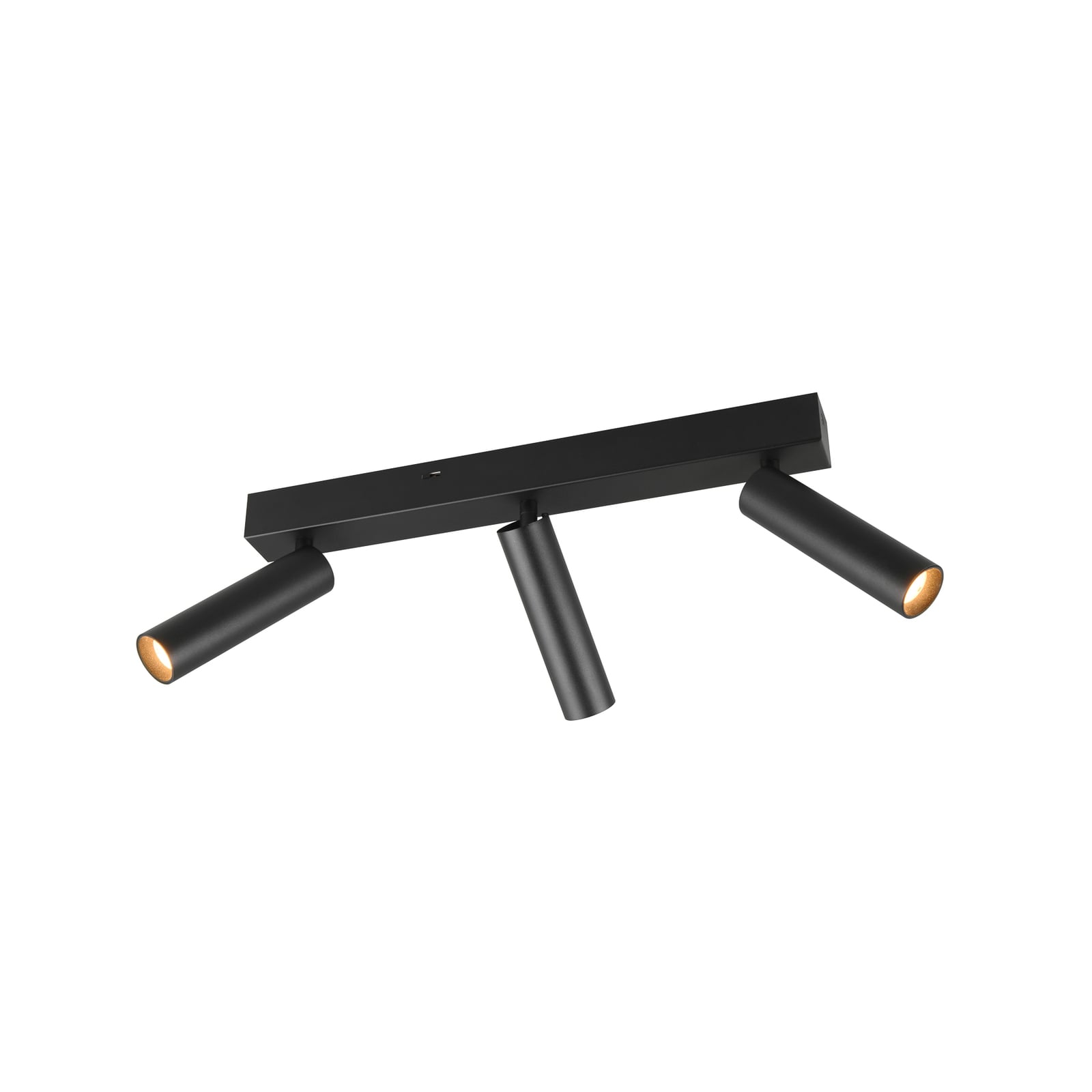 LED takspot Ambala 3-lys svart metall CCT dimbar forfra