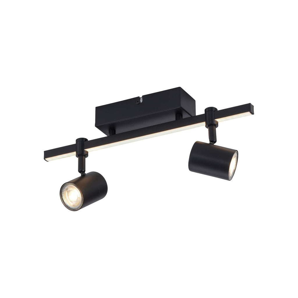 LED takspot Barik 2-lys svart justerbar 40 cm 14W forfra
