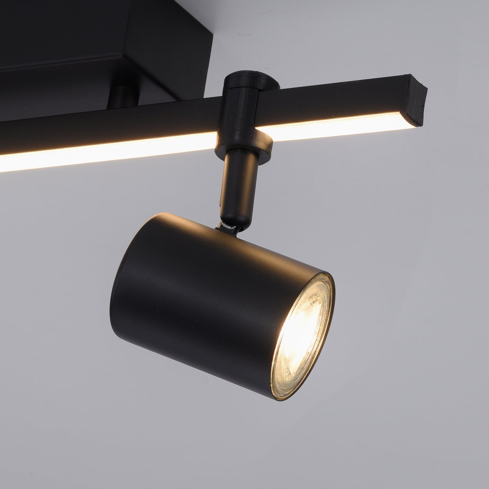 LED takspot Barik 2-lys svart justerbar koblingsbryter