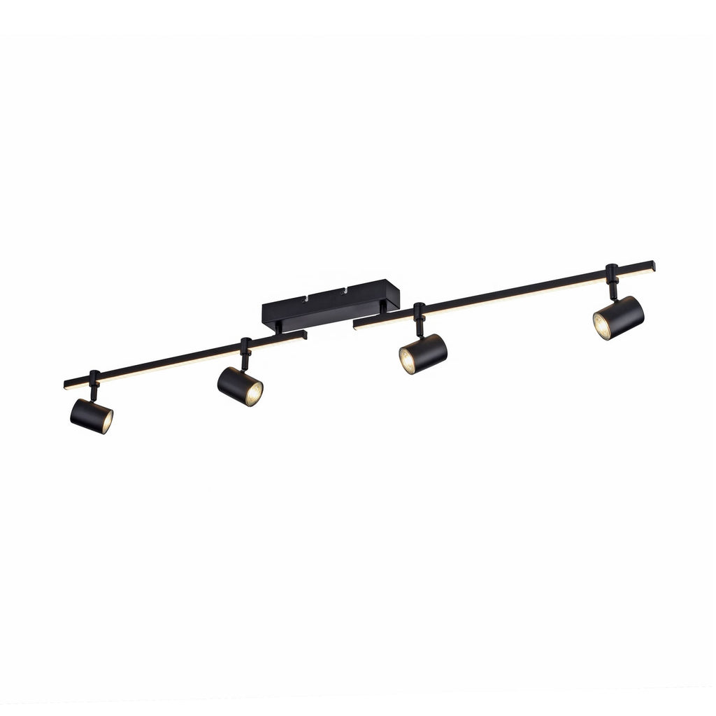 LED takspot Barik 4-lys svart justerbar 120 cm forfra
