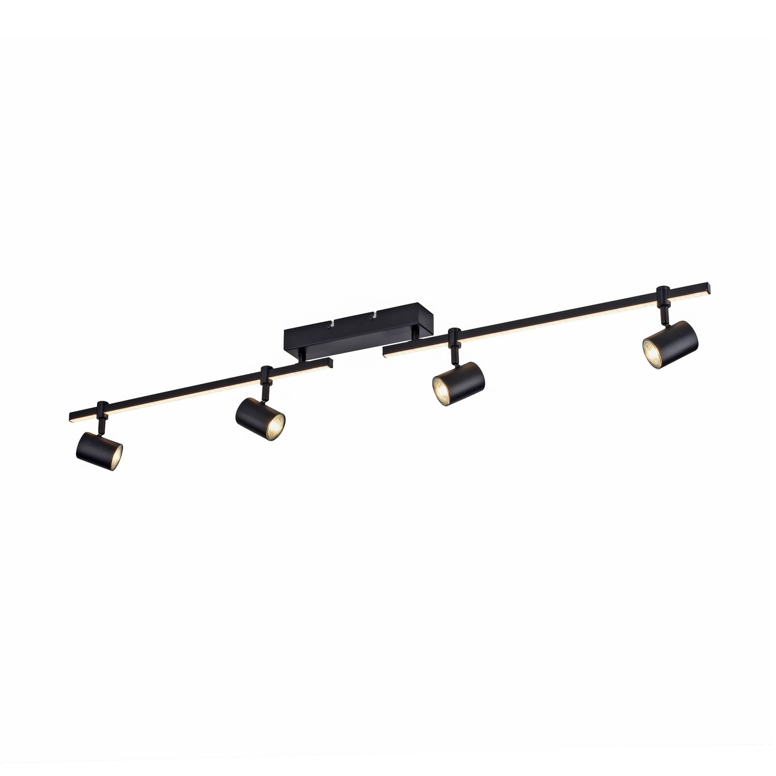 LED takspot Barik 4-lys svart justerbar 120 cm forfra