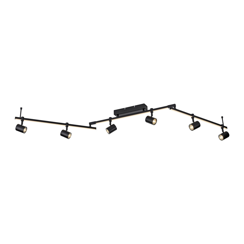 LED takspot Barik 6-lys svart 188 cm justerbar 42W front