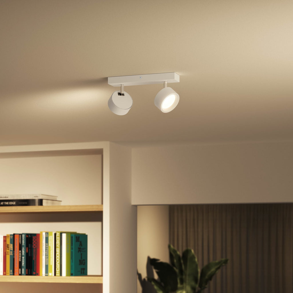 LED takspot Bracia 2-lys aluminium hvit 2700K bakside