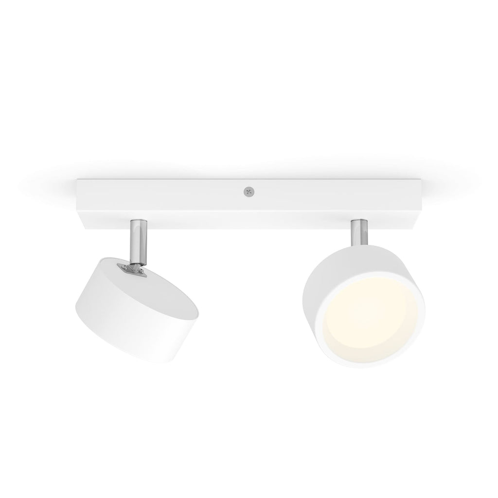 LED takspot Bracia 2-lys aluminium hvit 2700K montert i rom