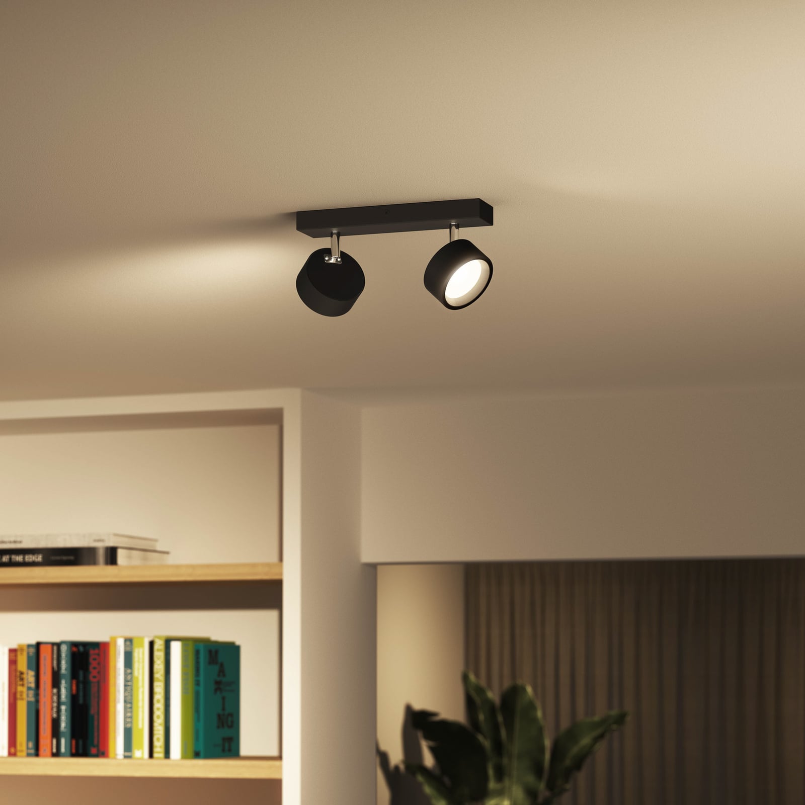 LED takspot Bracia 2-lys svart aluminium bakside