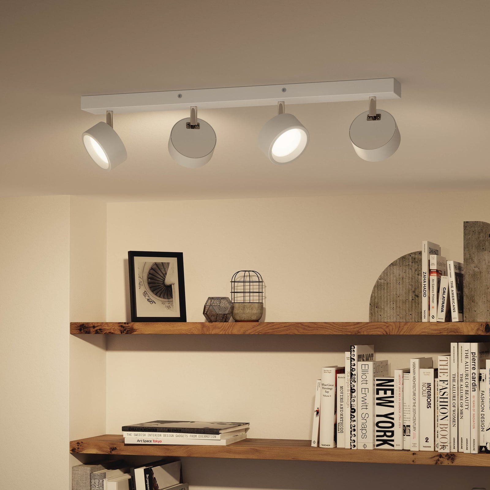 LED takspot Bracia 4-lys aluminium hvit 2700K - Philips forfra