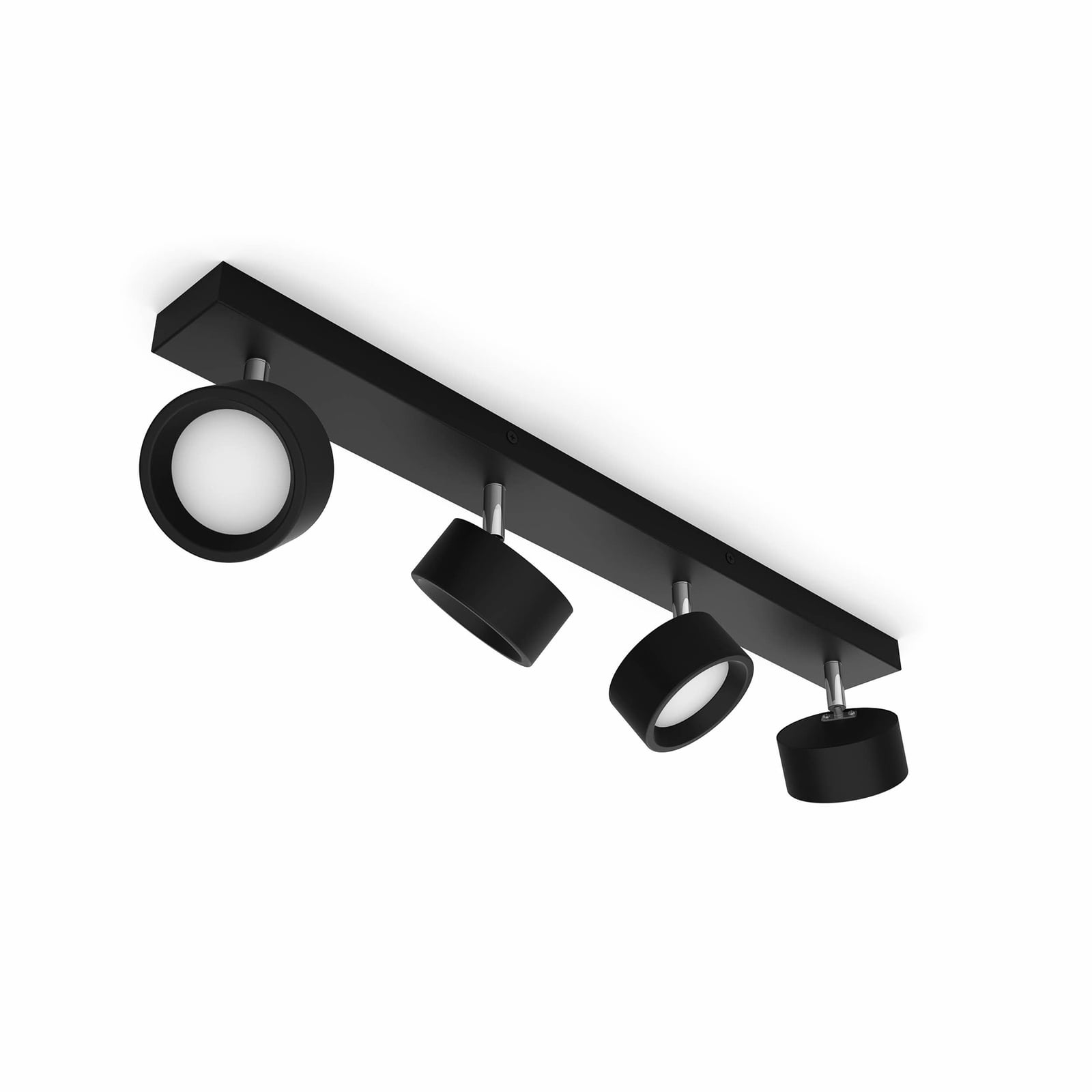 LED takspot Bracia 4-lys svart aluminium bakside