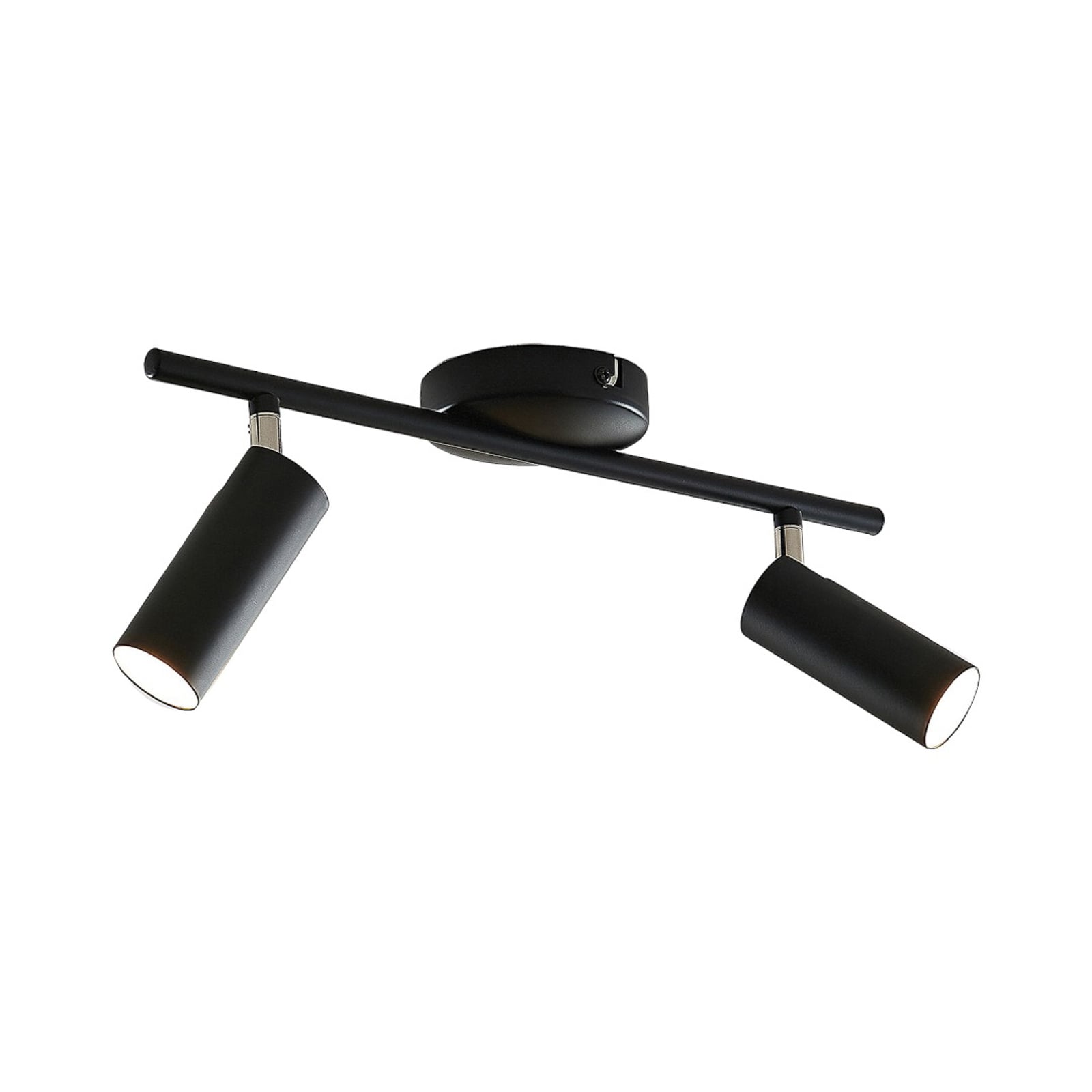 Detalj av LED takspot Camille 2-lys svart metall 40 cm varmhvit