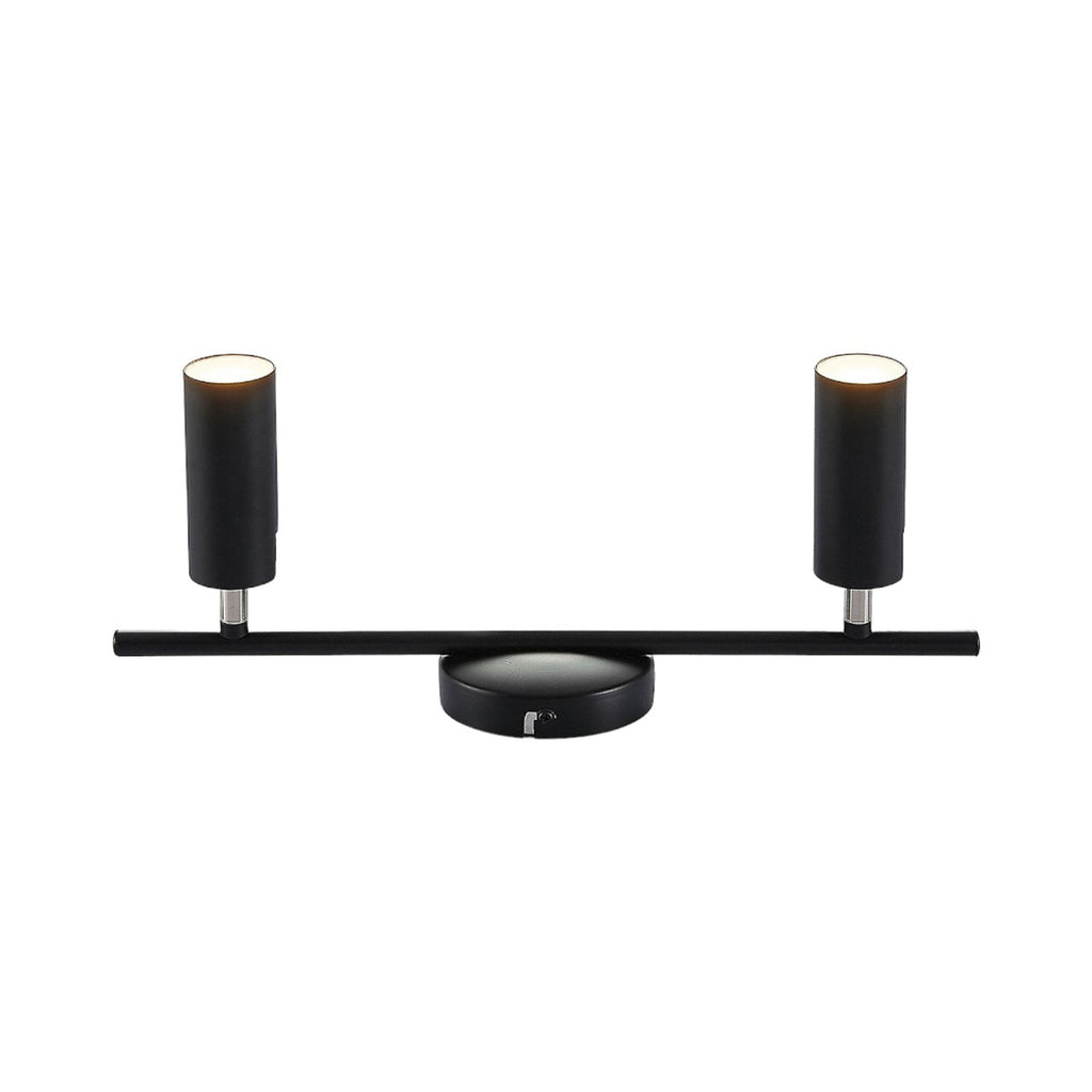 LED takspot Camille 2-lys svart metall 40 cm varmhvit justerbare lamper