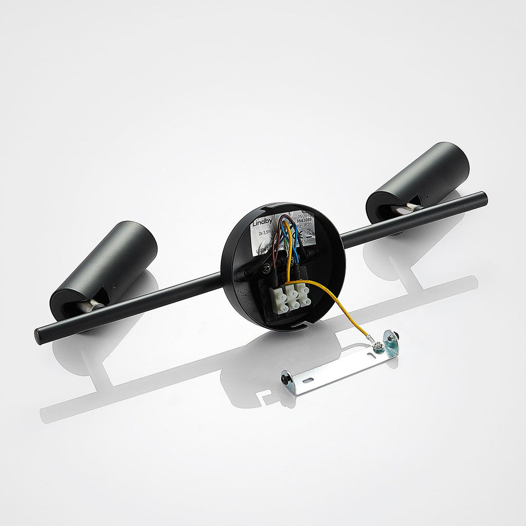 Oversikt over LED takspot Camille 2-lys svart metall 40 cm varmhvit
