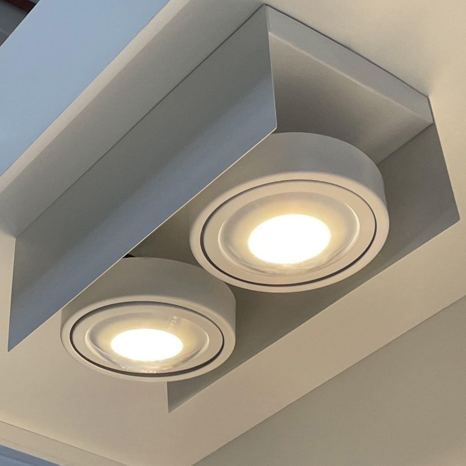 LED takspot Cardano 2-lys dimbar hvit stål GX53 bakside