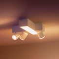 LED takspot Centris Cross 3-lys hvit RGB CCT GU10 Philips Hue forfra