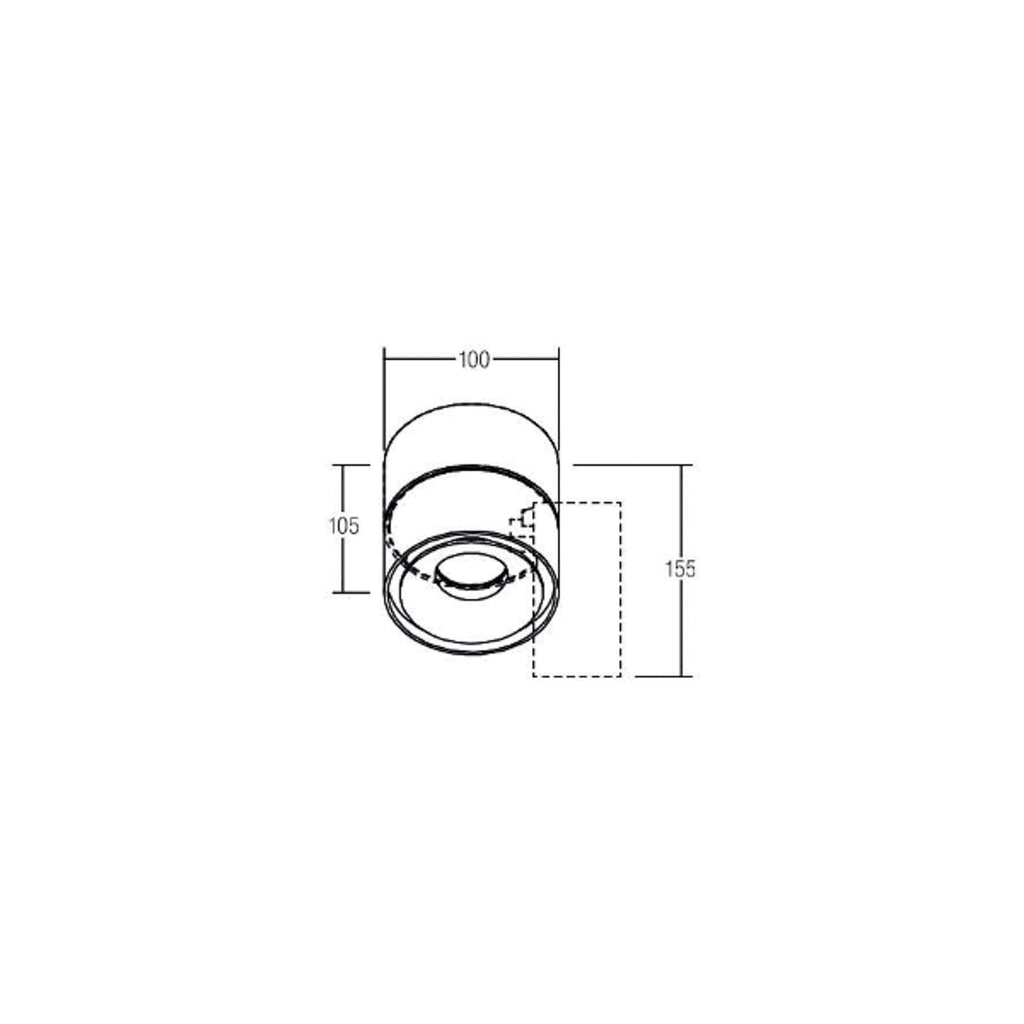 LED takspot Circle Maxi svingbar Ø10 cm hvit montert