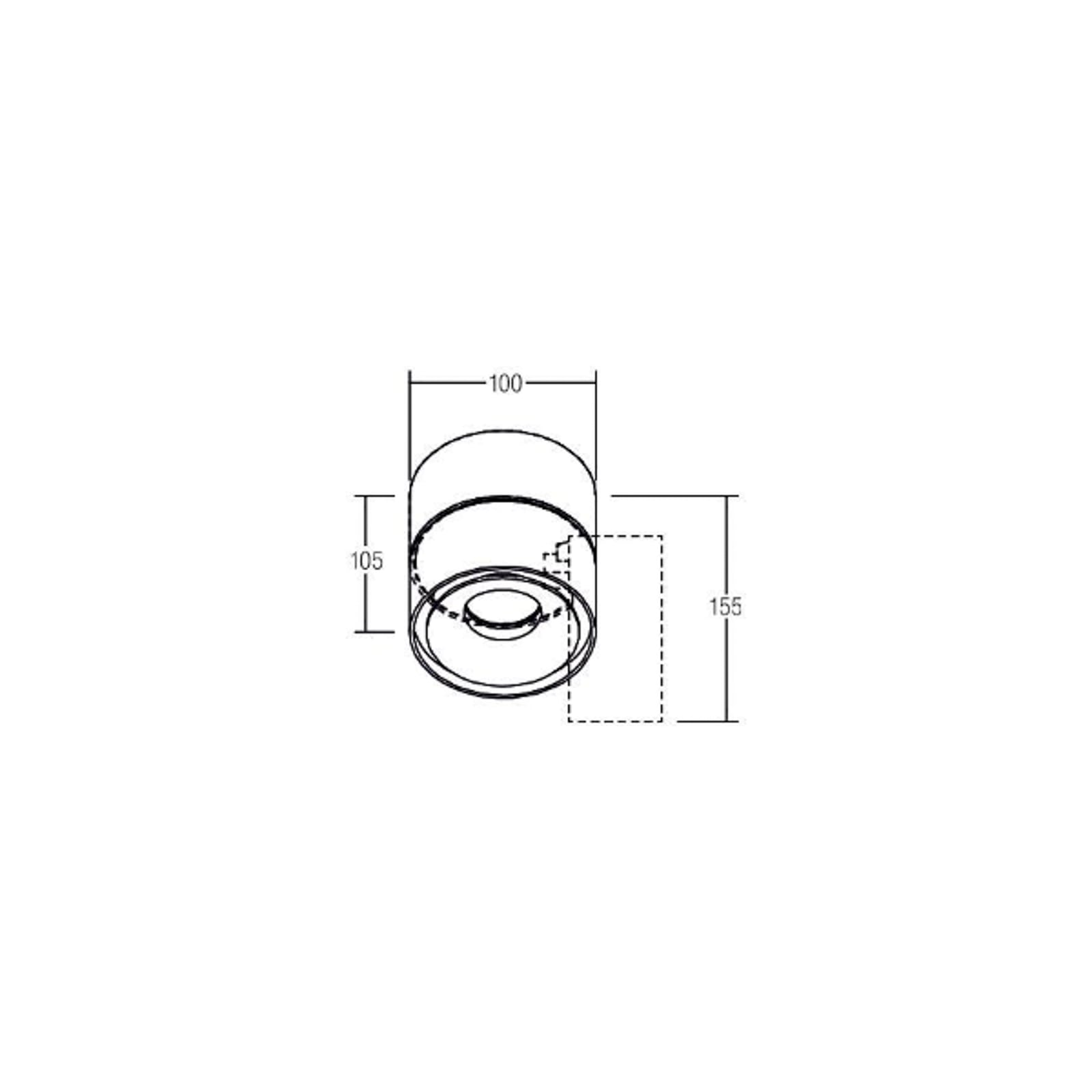 LED takspot Circle Maxi svingbar Ø10 cm hvit montert
