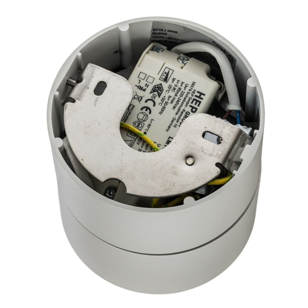LED takspot Clippo aluminium dimbar Ø10 cm 14W hvit med LED-driver