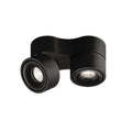 LED takspot Clippo Duo svart dimbar 2x14W 2700K forfra