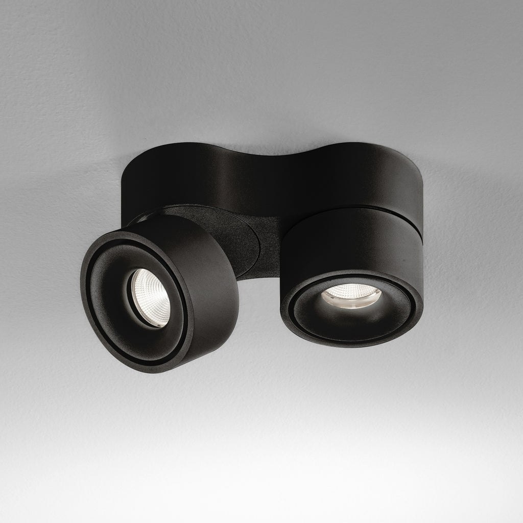 LED takspot Clippo Duo svart dimbar 2x14W 2700K detalj