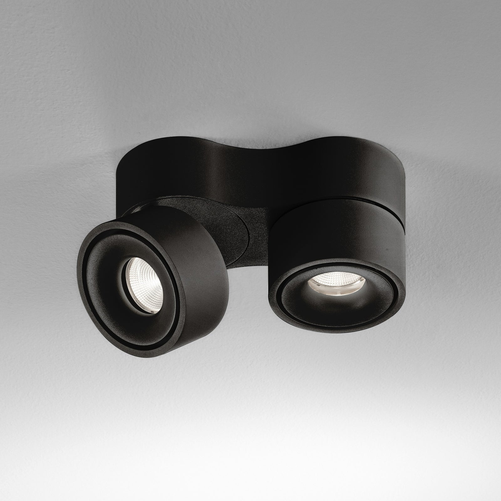 LED takspot Clippo Duo svart dimbar 2x14W 2700K detalj