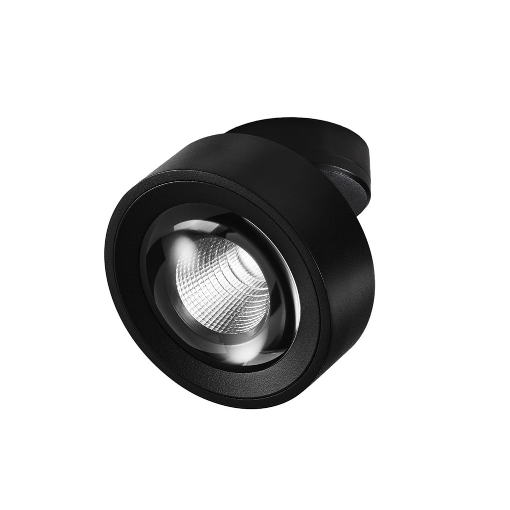 LED takspot Clippo Optic dimbar svart Ø12 cm dim-to-warm forfra