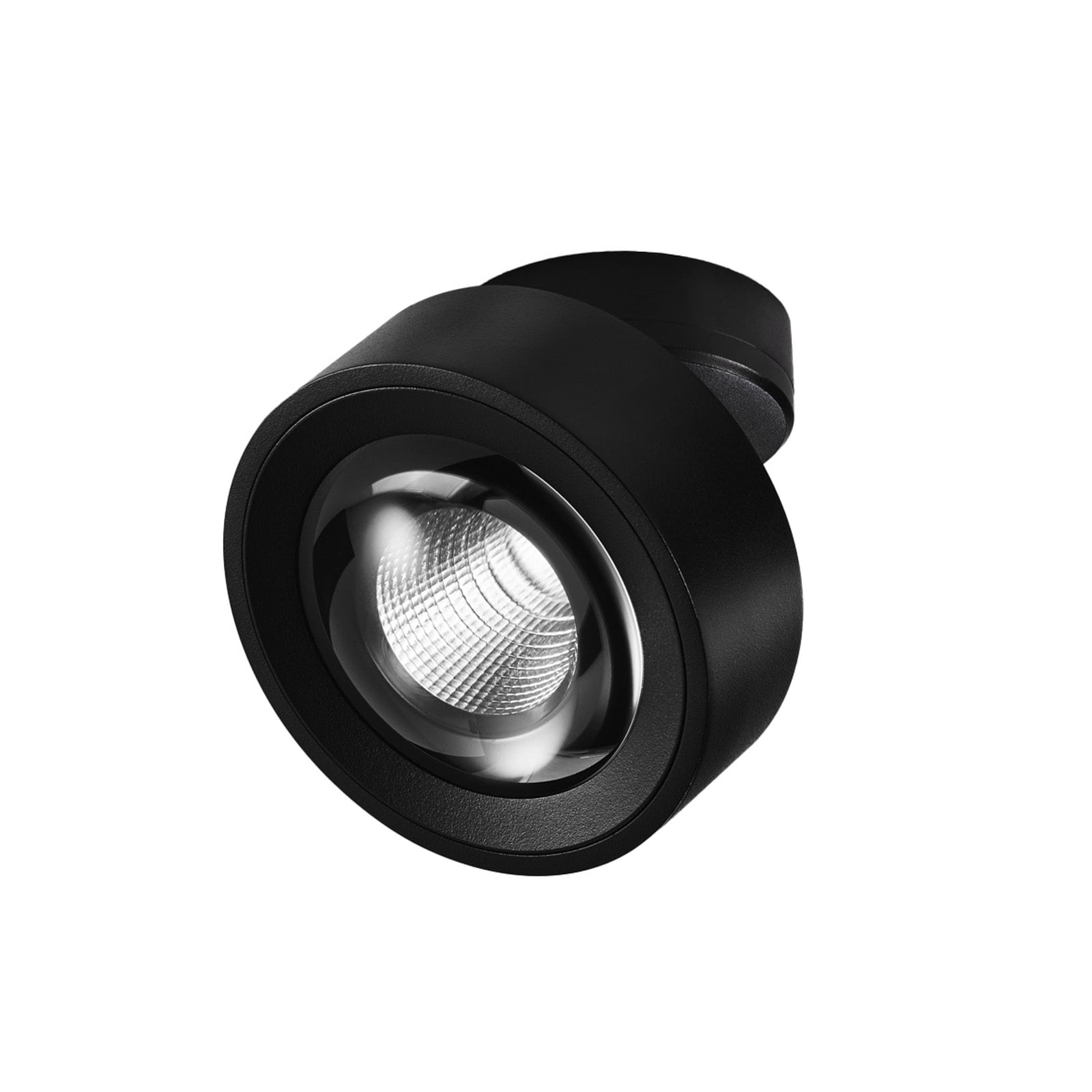 LED takspot Clippo Optic dimbar svart Ø12 cm dim-to-warm forfra