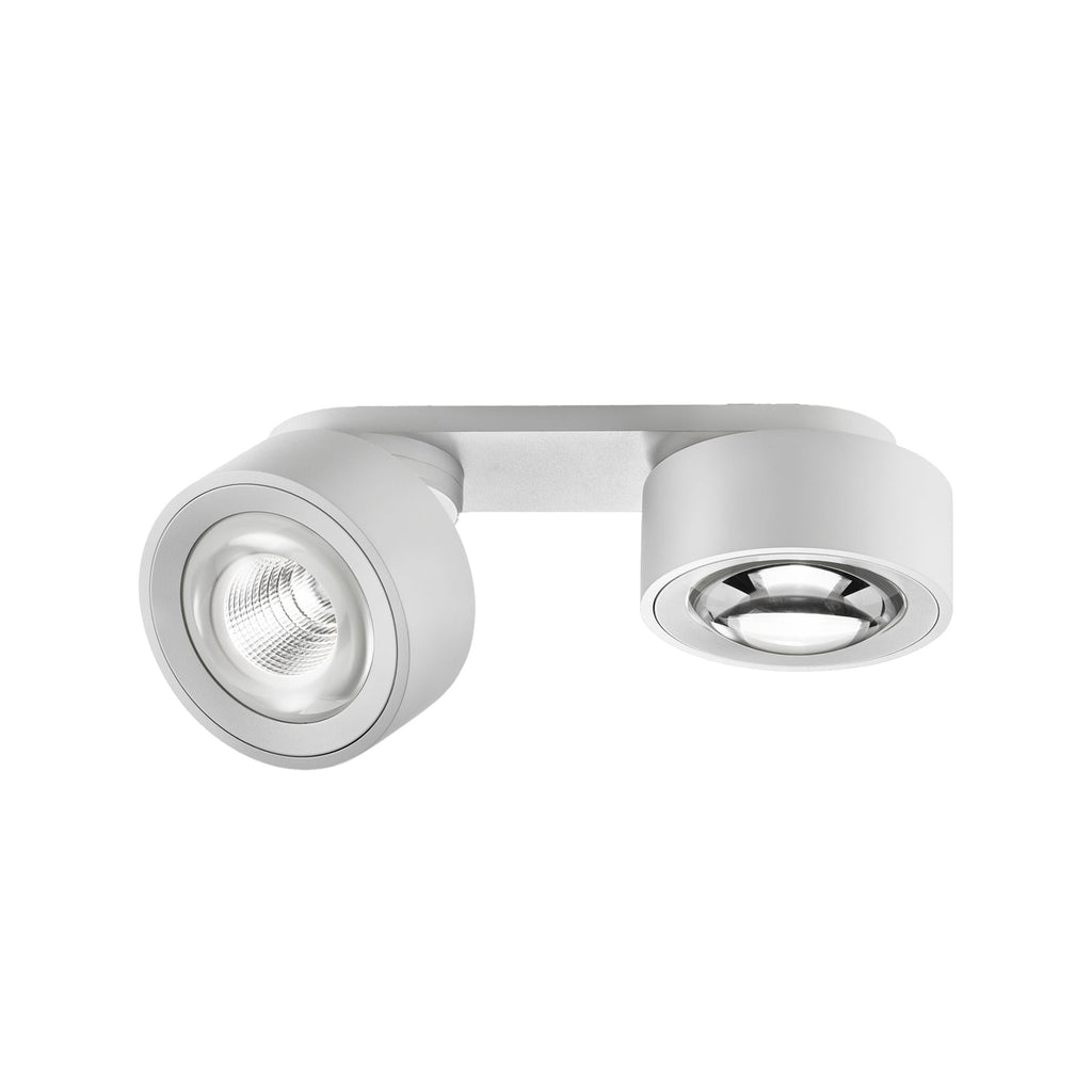 LED takspot Clippo Optic Duo 2-lys dimbar hvit forfra