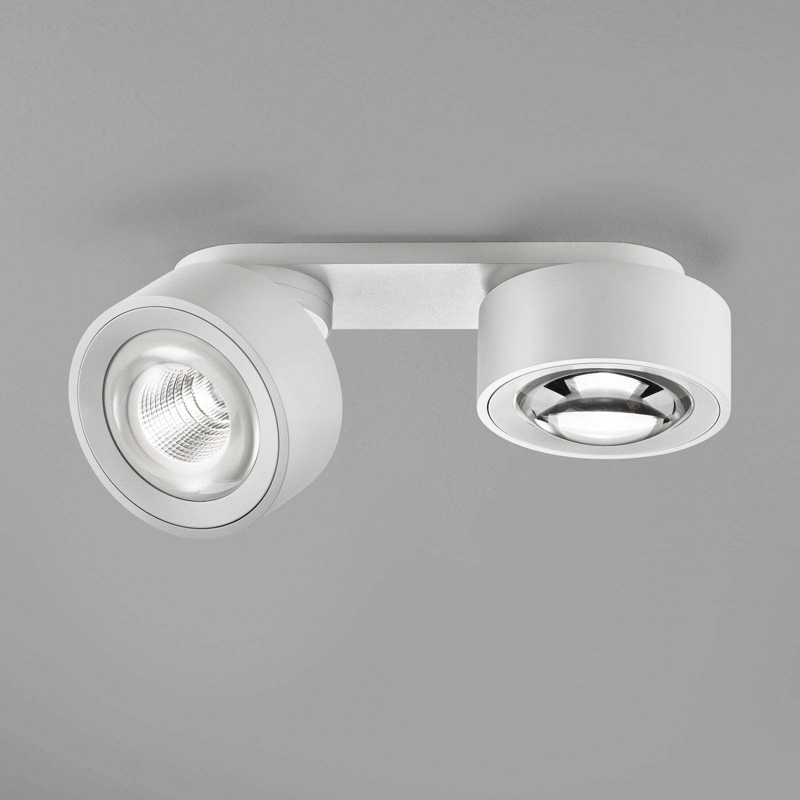 LED takspot Clippo Optic Duo 2-lys dimbar hvit detalj med justerbare hoder