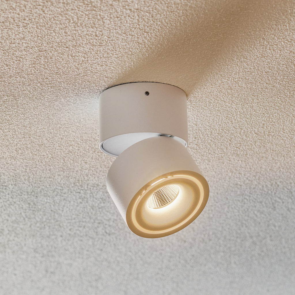 LED takspot Clippo S dimbar hvit aluminium Ø7,5 cm forfra