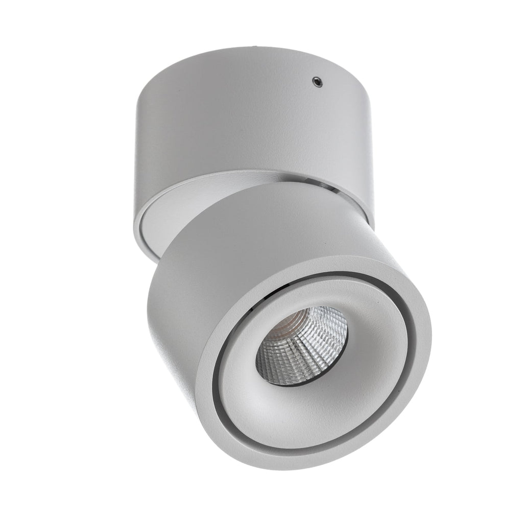 LED takspot Clippo S dimbar hvit aluminium Ø7,5 cm bakside