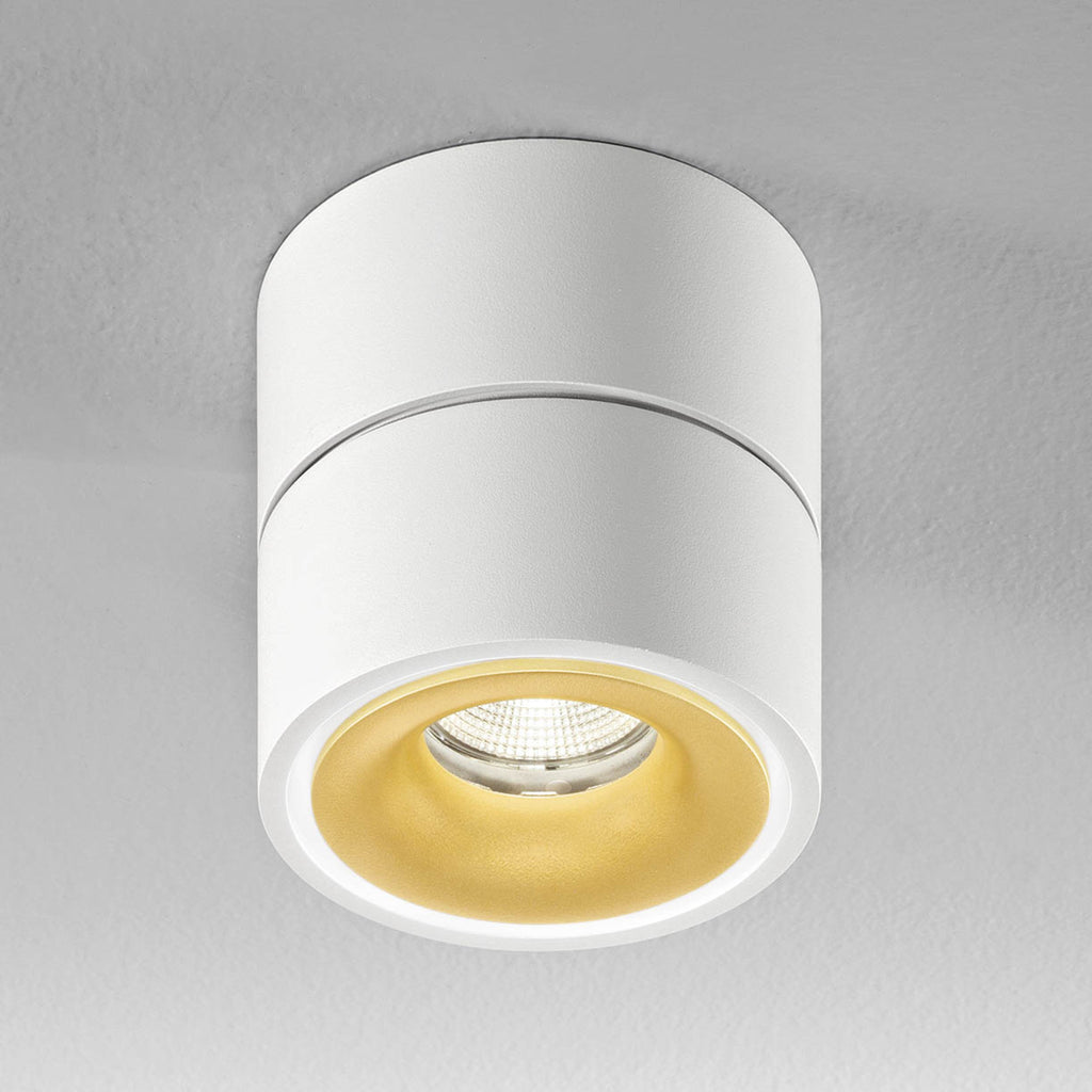 LED takspot Clippo S dimbar hvit-gull forfra