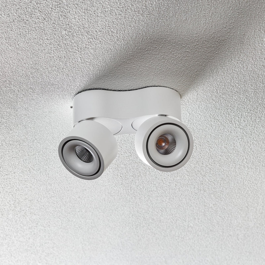 LED takspot Clippo S Duo 2-lys dimbar hvit 3000K bakside