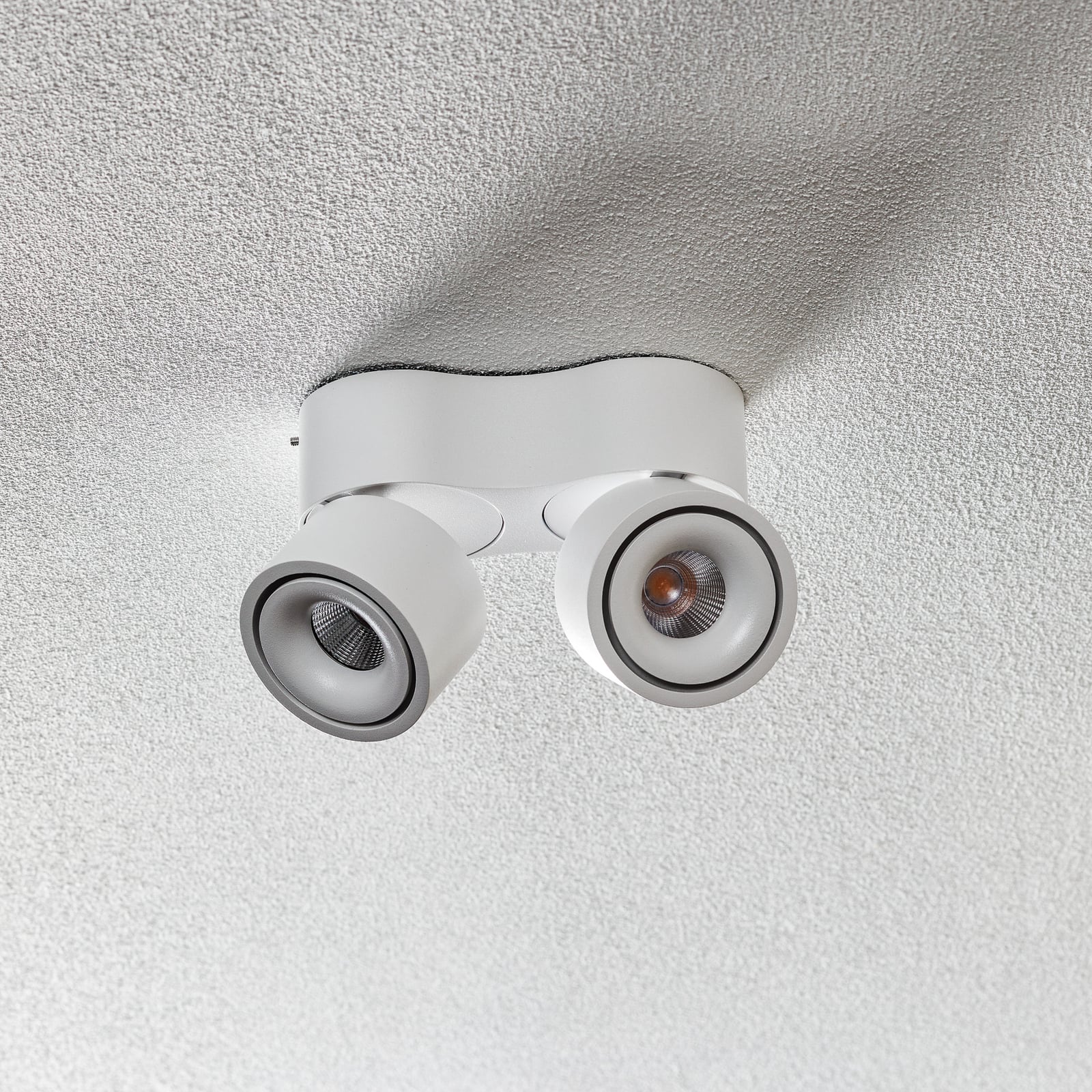 LED takspot Clippo S Duo 2-lys dimbar hvit 3000K bakside