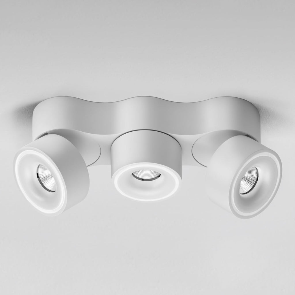 LED takspot Clippo Trio 3-lys dimbar hvit forfra