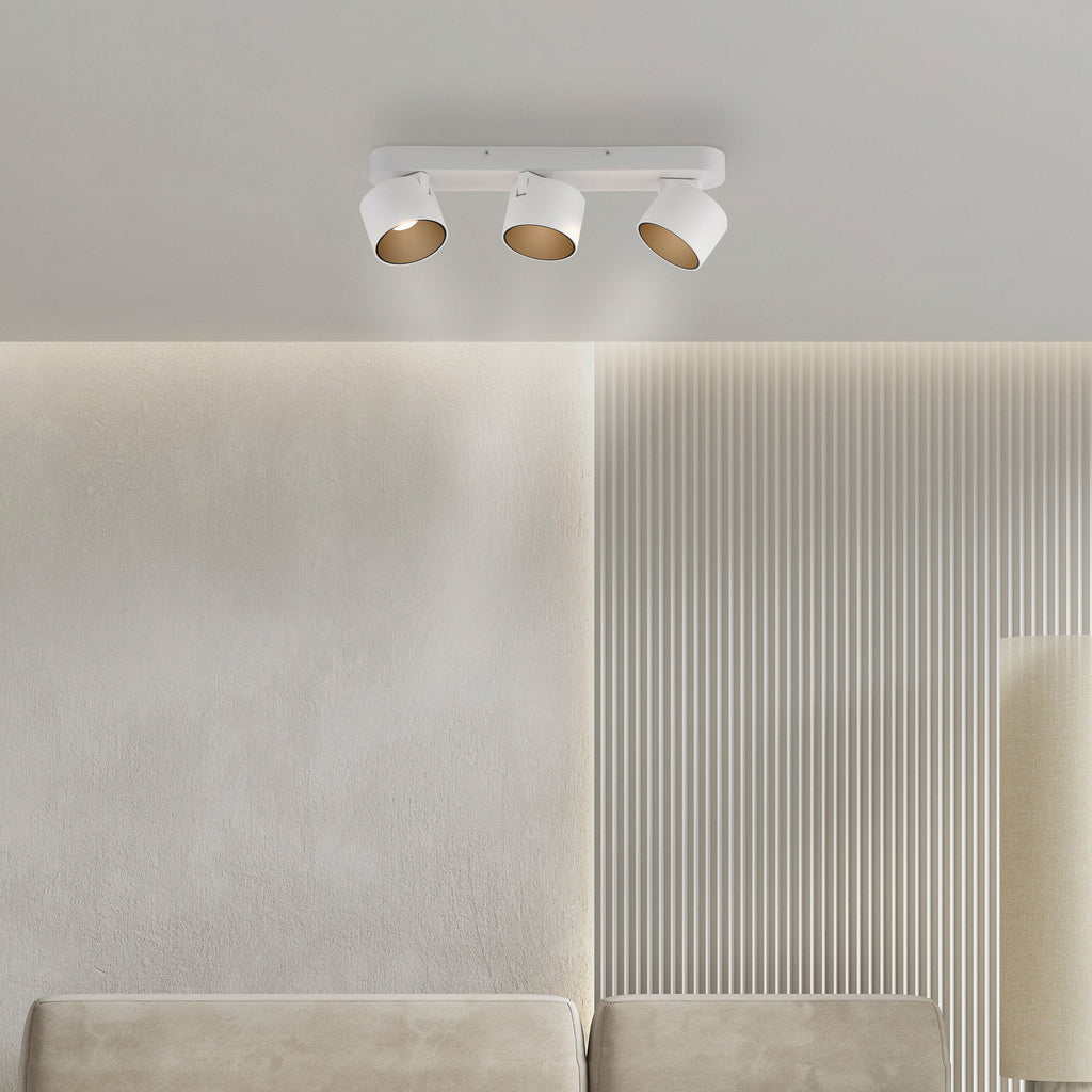 LED takspot Cup 3-lys hvit jern dimbar bakside