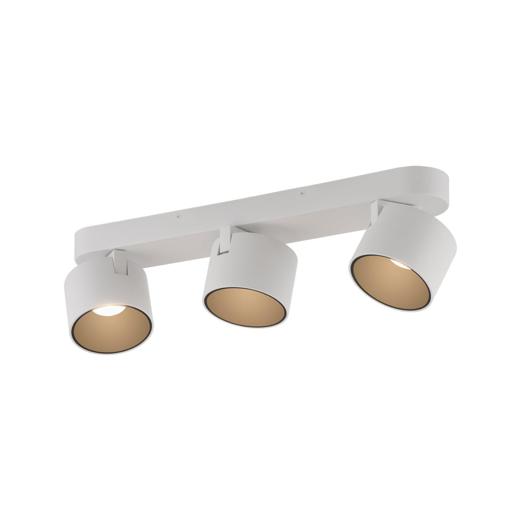 LED takspot Cup 3-lys hvit jern dimbar front