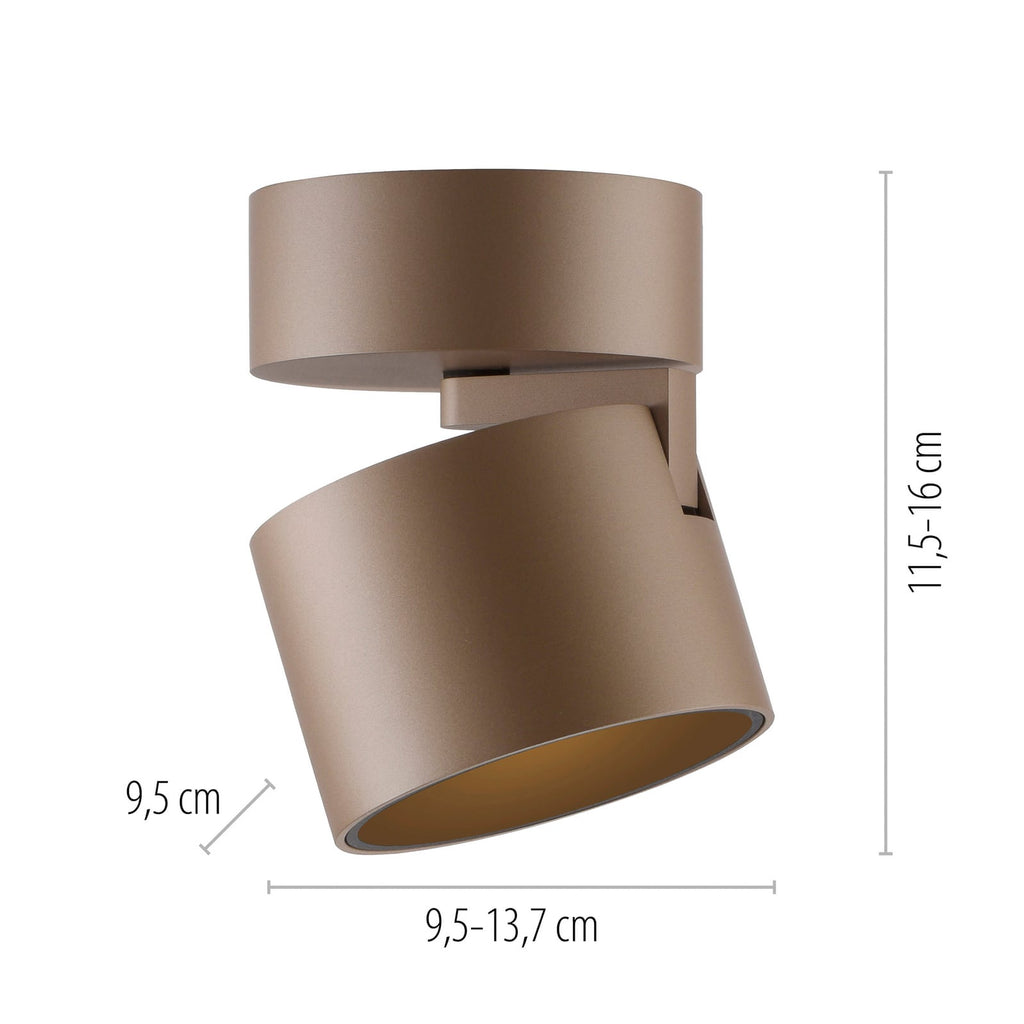 Detalj av LED takspot Cup dimbar bronse Ø9,5 cm 13W varmhvit