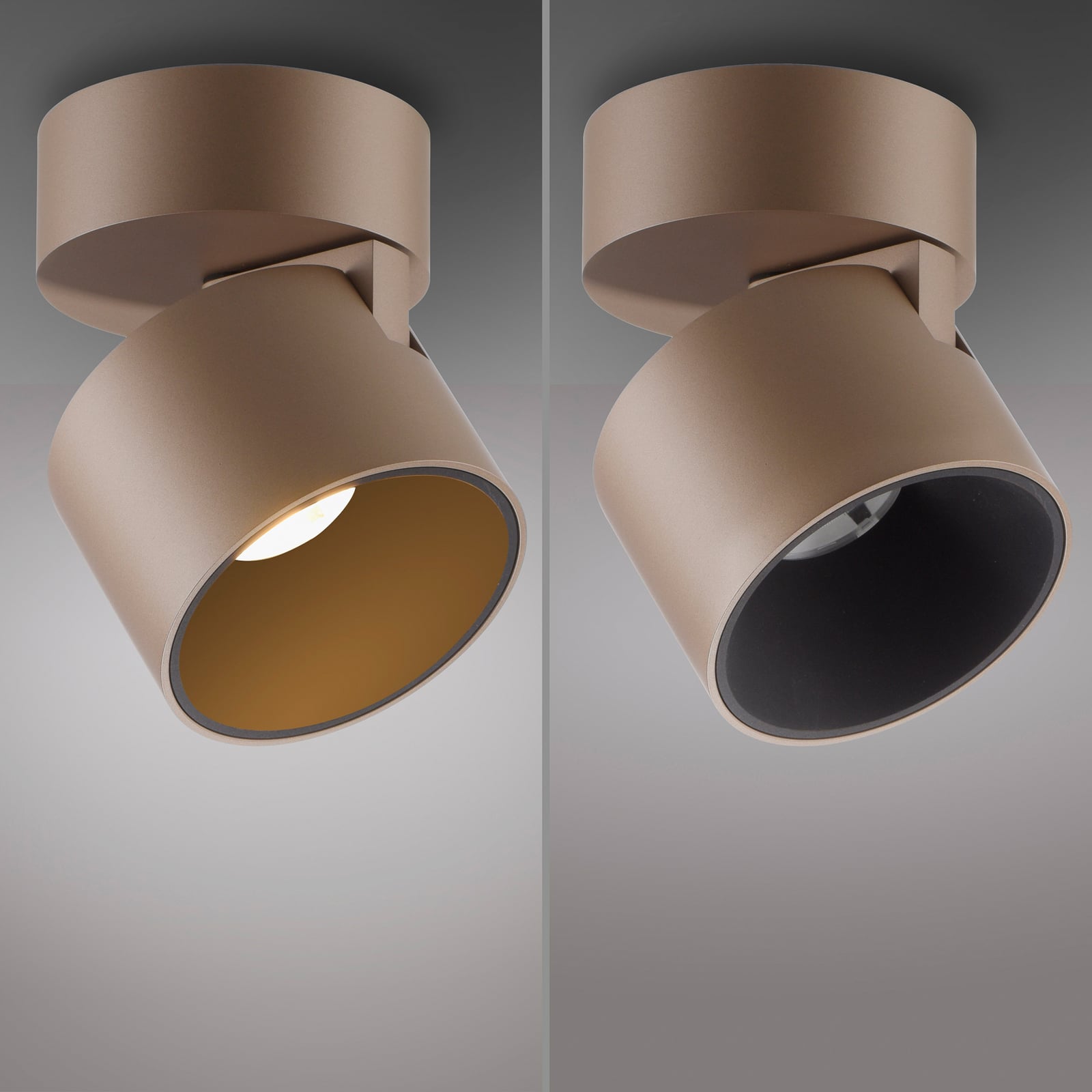 LED takspot Cup dimbar bronse Ø9,5 cm 13W varmhvit lysdetalj