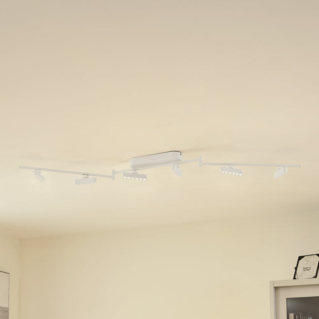 LED takspot Eldrin 6-lys dimbar hvit 152 cm forfra