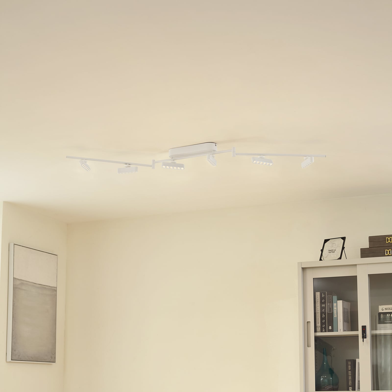 LED takspot Eldrin 6-lys dimbar hvit 152 cm bakside