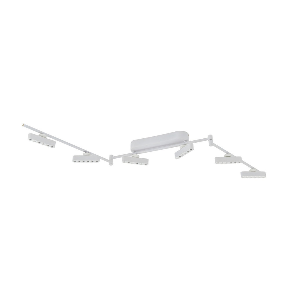 LED takspot Eldrin 6-lys dimbar hvit 152 cm montert i stue