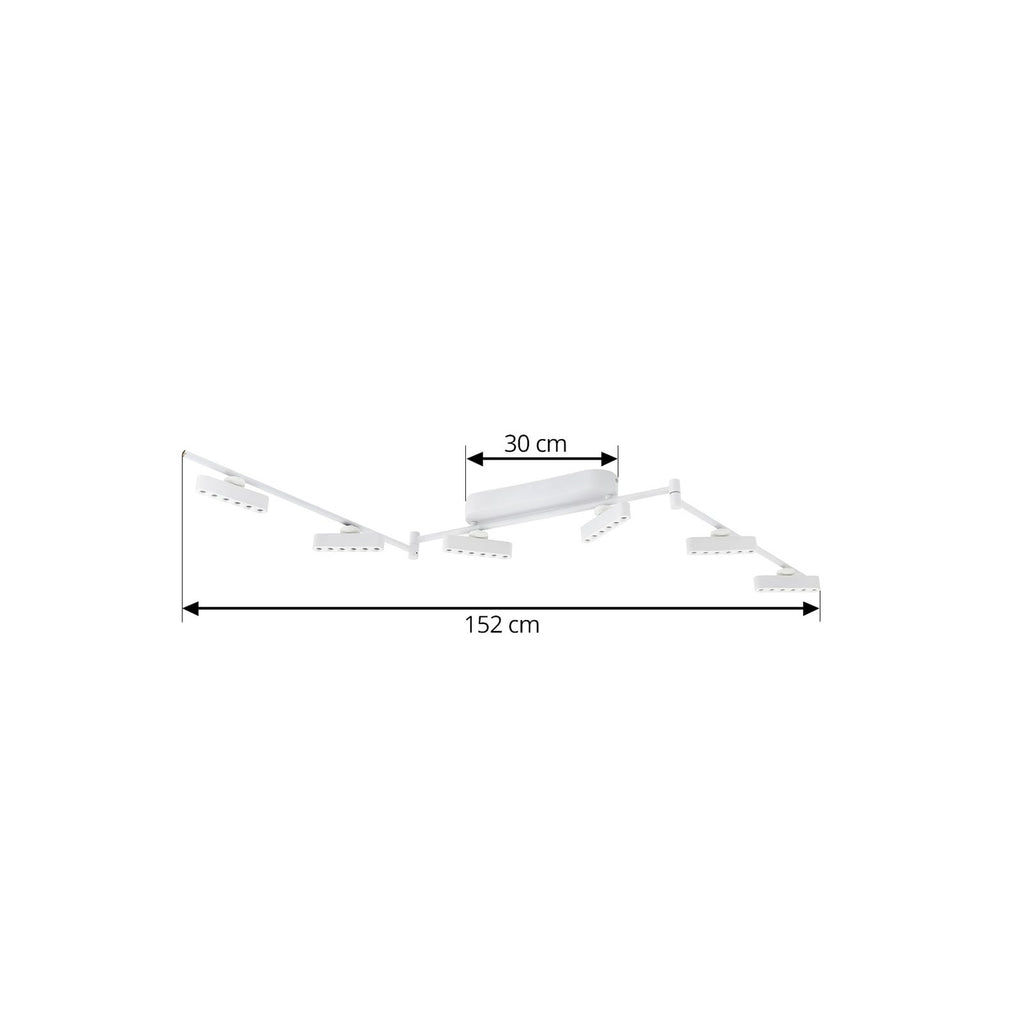 Nærbilde av LED takspot Eldrin 6-lys dimbar hvit 152 cm
