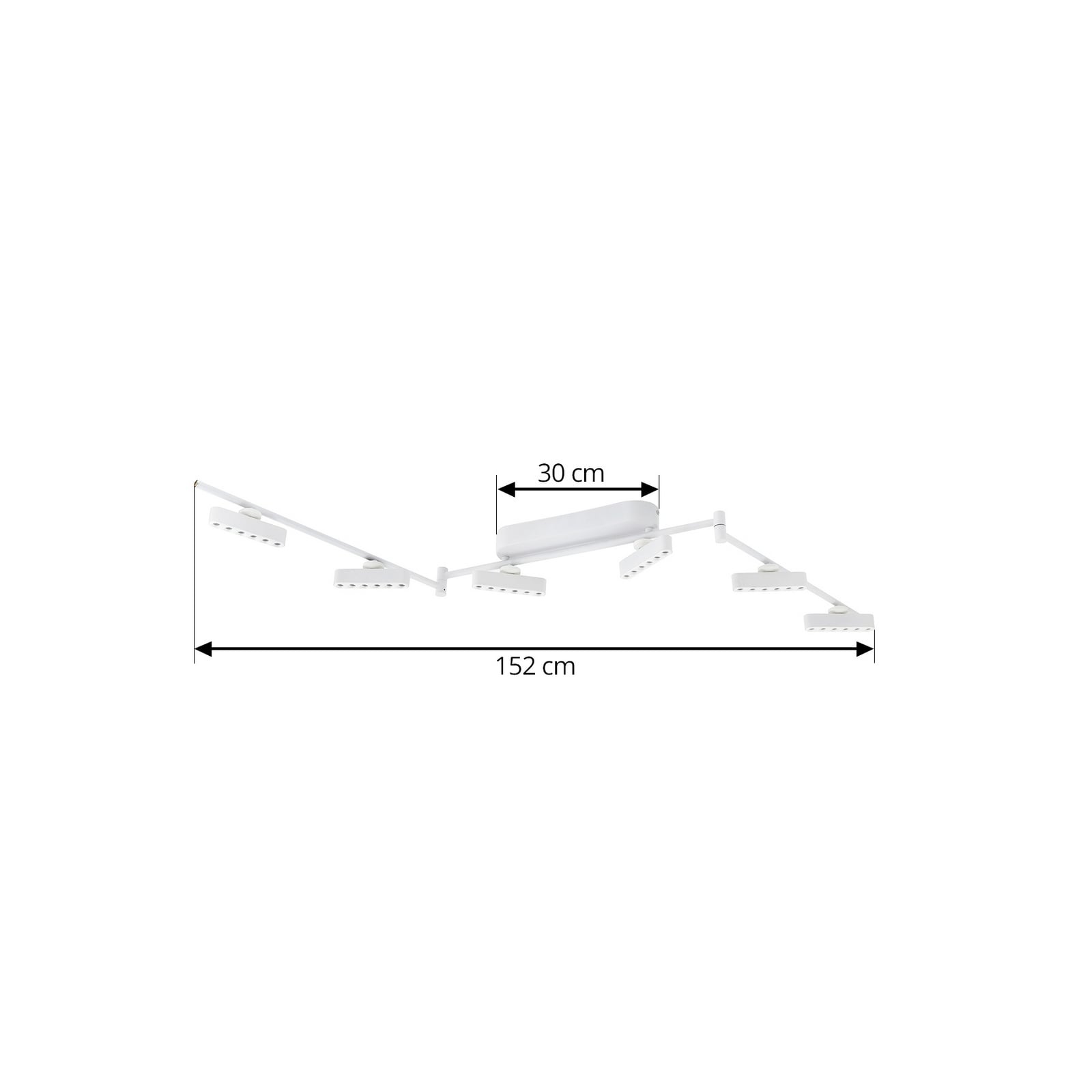 Nærbilde av LED takspot Eldrin 6-lys dimbar hvit 152 cm